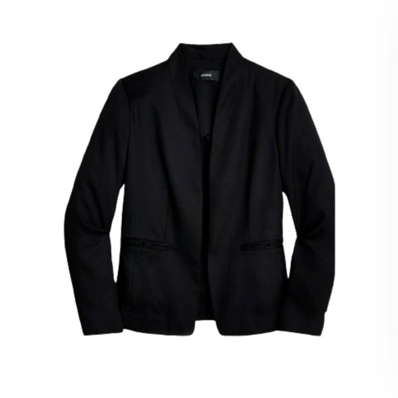 NWT JCrew Going Out Blazer Jacket Womens 16 Black Open Front BK027 Gramercy NEW - Picture 1 of 13